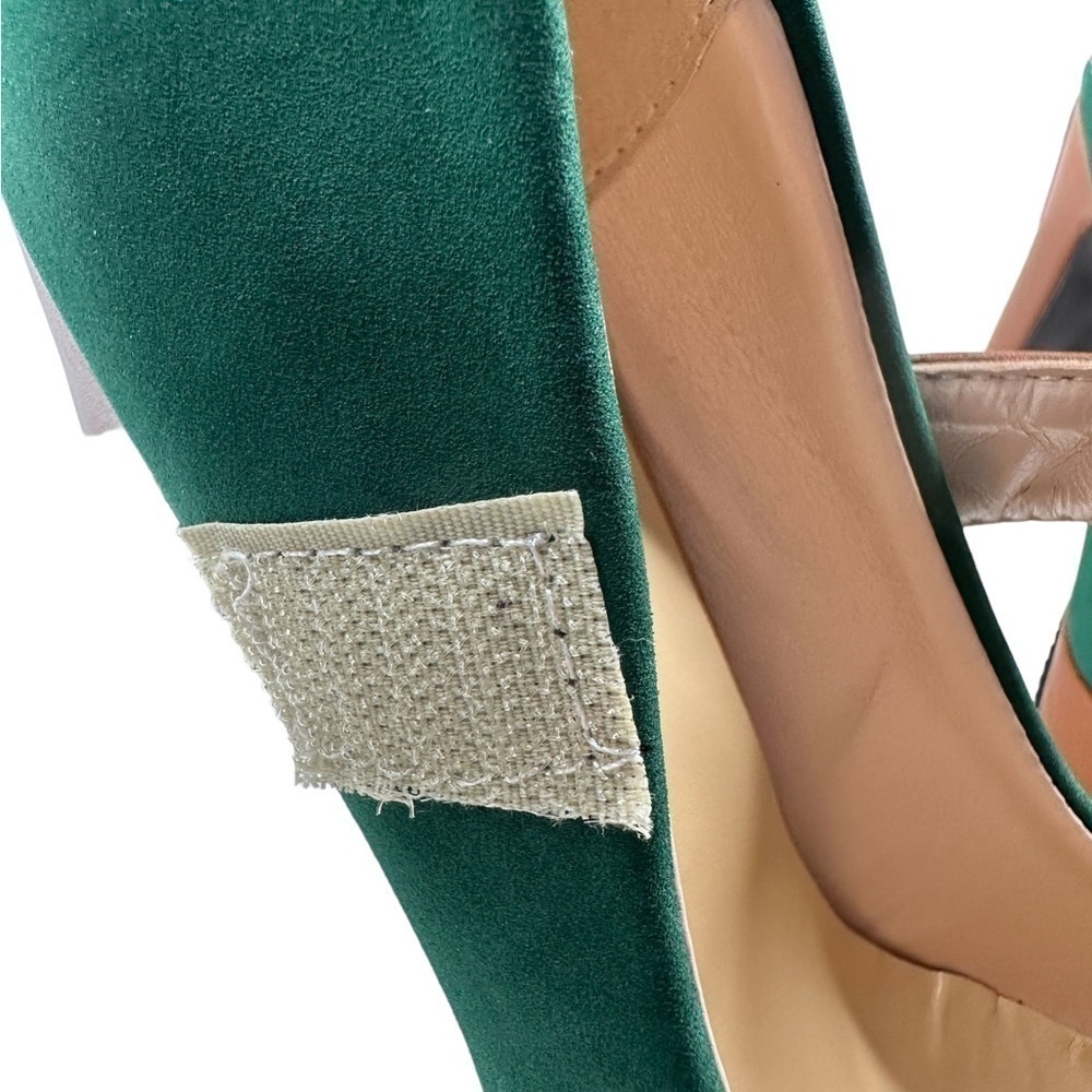 Women's green Round Toe Platform Pumps Chunky High Heel Buckle size US 6 - Picture 8 of 12